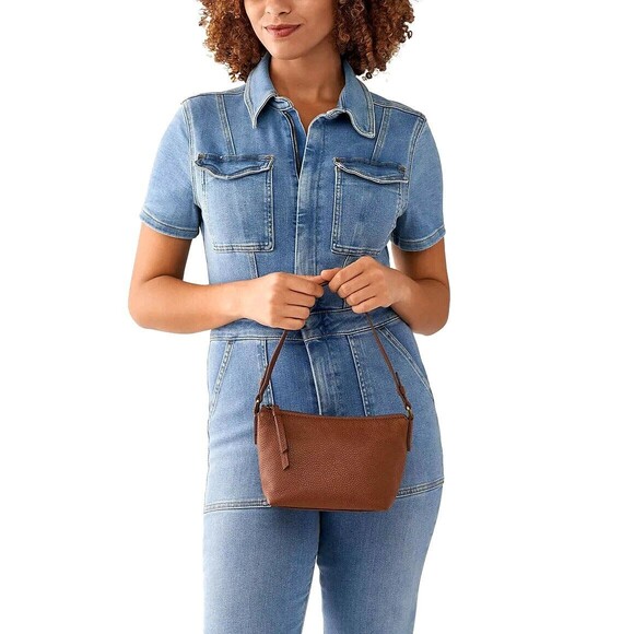 New Fossil Julianna Mini Hobo Leather Medium Brown - Picture 4 of 5